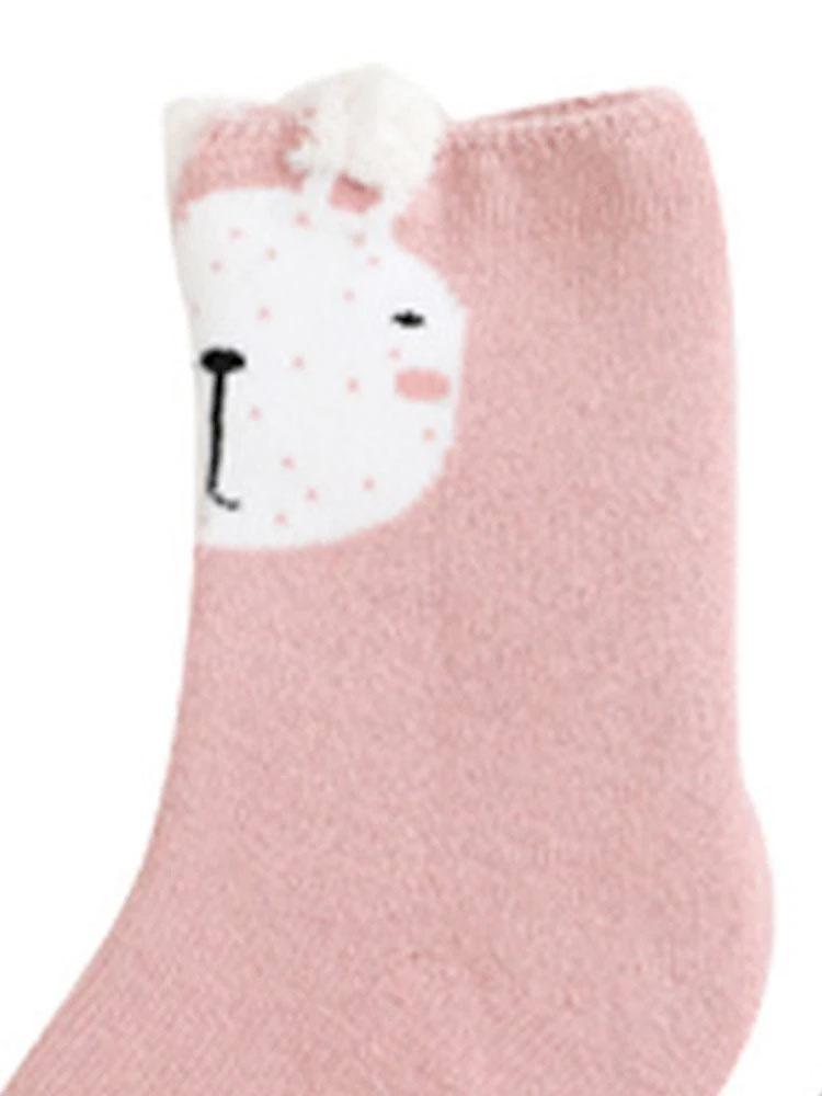 Kids Animal Ankle Socks 3 Pack - Bunny Fawn Cat - Pink Grey Tan - Stylemykid.com