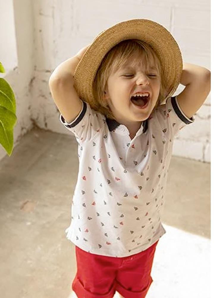 Babybol - Boys Red, White & Blue Sailing Boat Polo Shirt and Shorts Outfit - From 0 to 24 months - Stylemykid.com