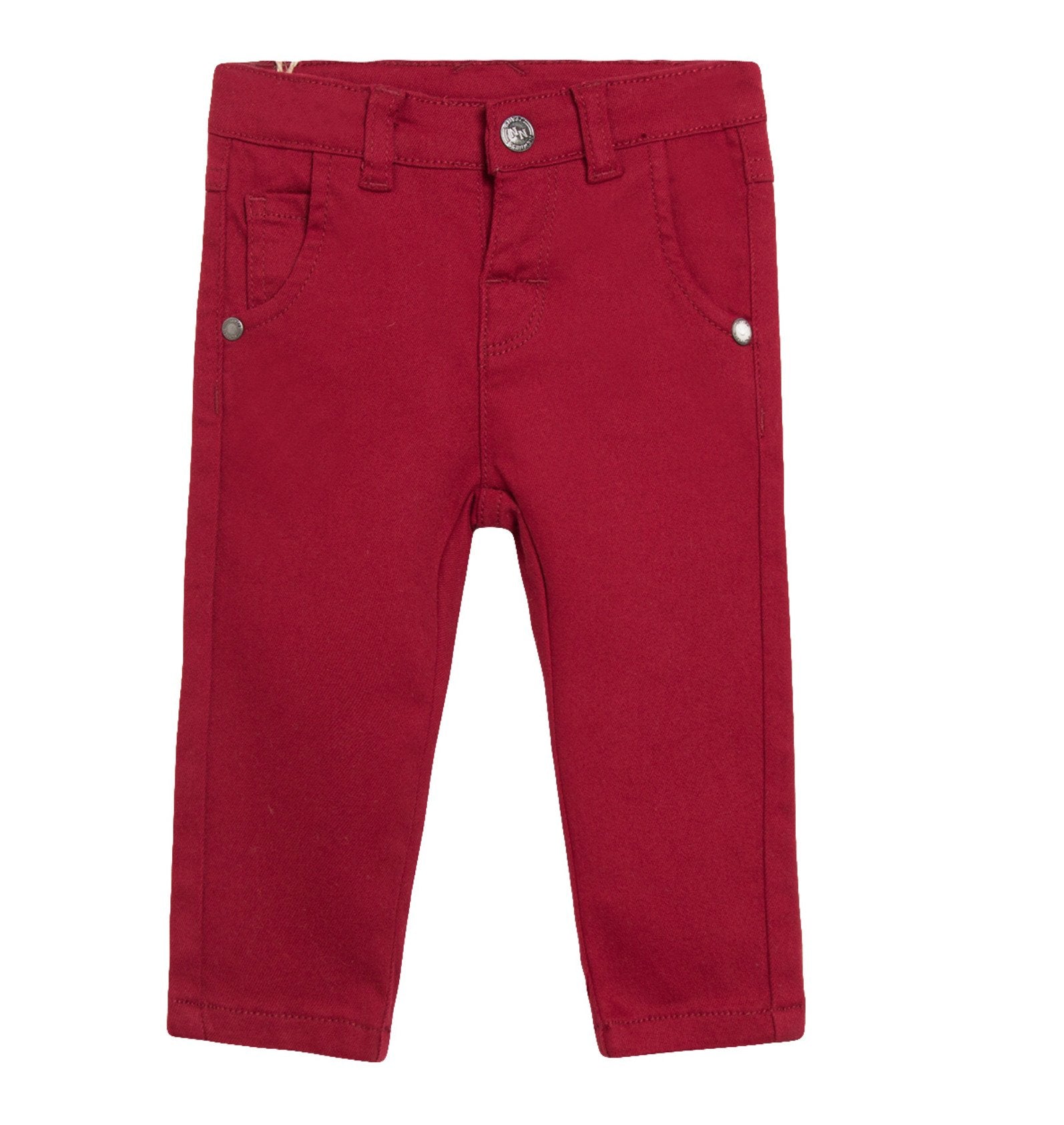 Red Slim Elasticated Baby Unisex Jeans - 0 to 6 months - Stylemykid.com