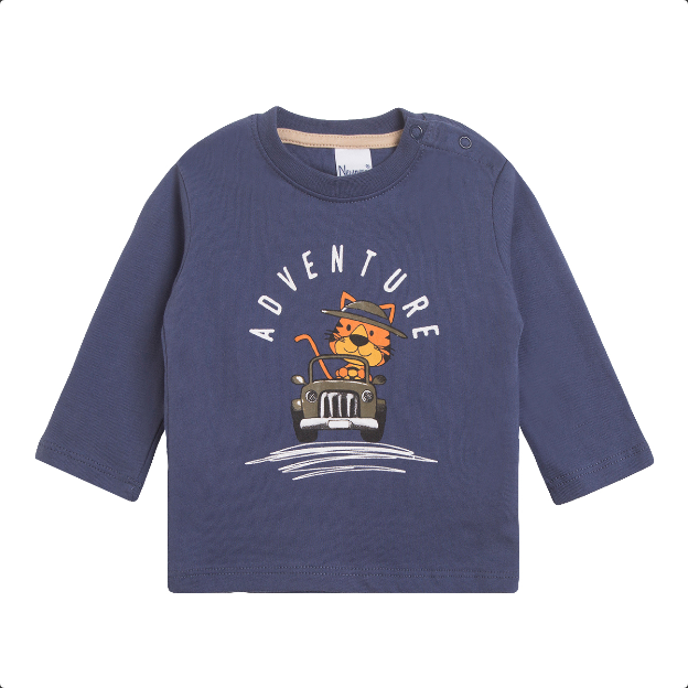 Adventure Tiger Top - Blue Tiger Sweatshirt 12 to 18 months - Stylemykid.com