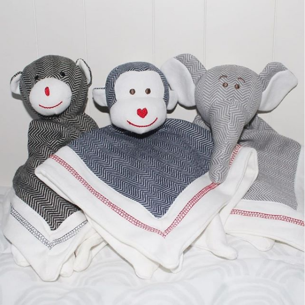 Juddlies - Baby Soft Toy Rattle Comforter - Organic Driftwood Grey Elephant - Cottage Collection - Stylemykid.com
