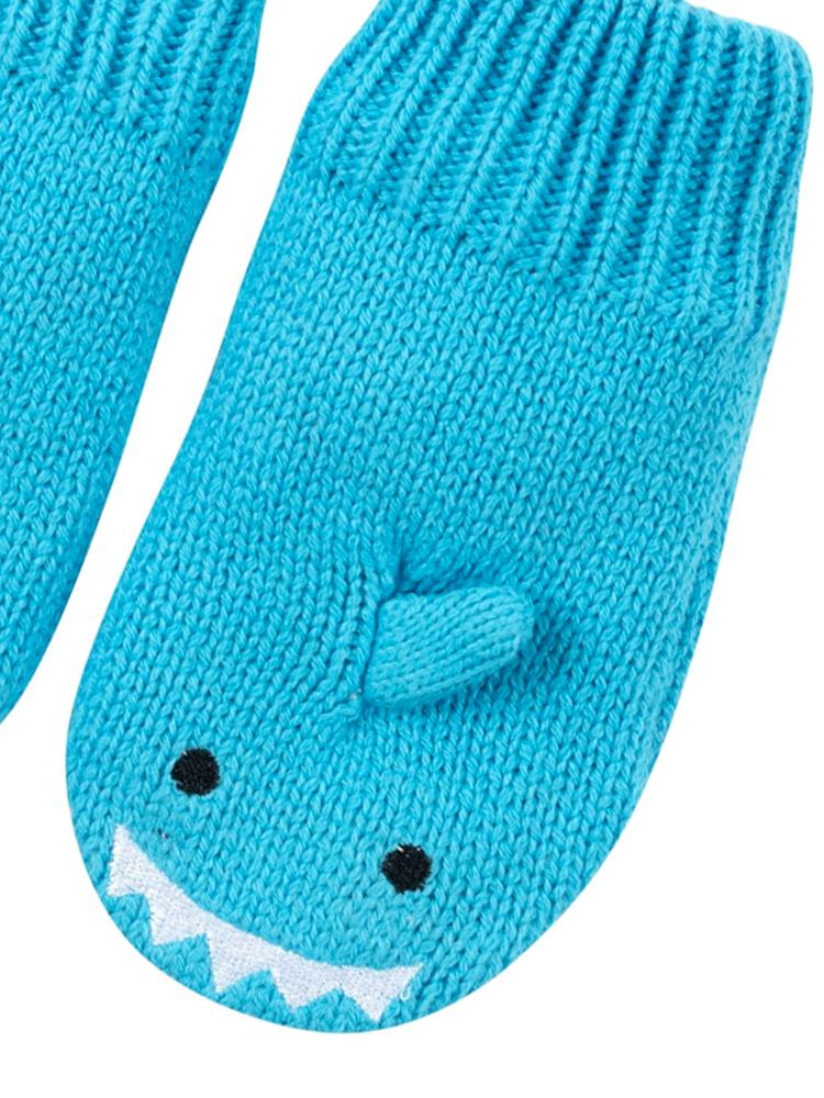 Zoocchini - Kids Knit Mittens - Sherman The Shark - Stylemykid.com