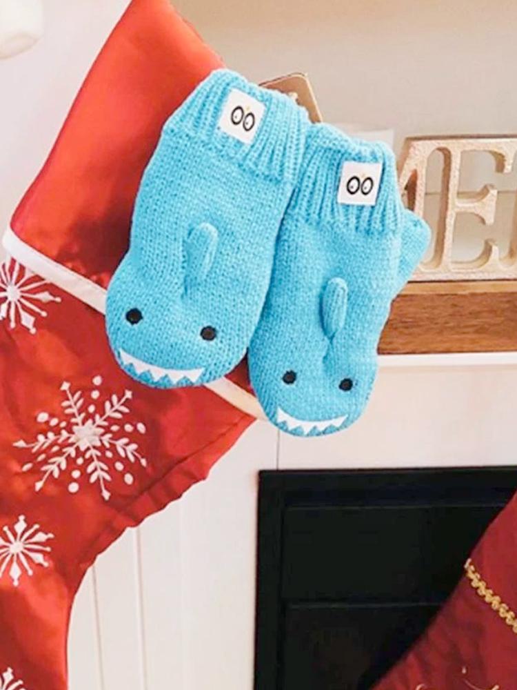 Zoocchini - Kids Knit Mittens - Sherman The Shark - Stylemykid.com