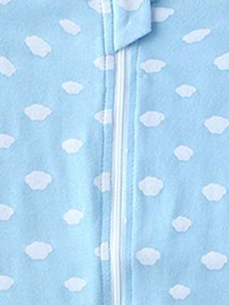 Baby Blue Clouds Zip Sleepsuit Romper - SHORT SLEEVED - Stylemykid.com