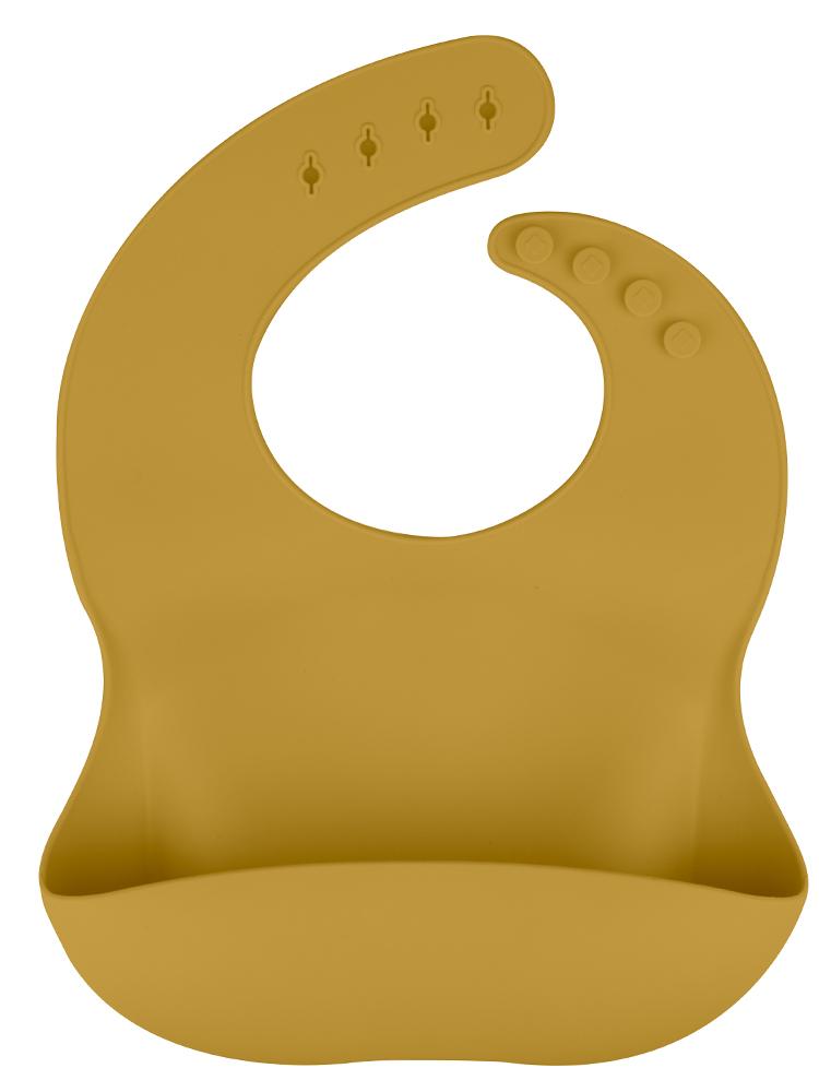 Silicone Pocket Baby Bib - Mustard - Stylemykid.com