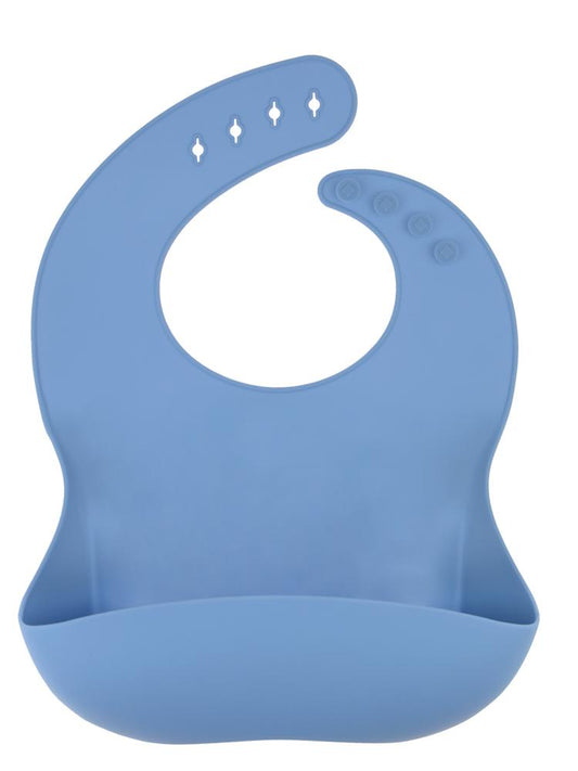 Silicone Pocket Baby Bib - Sky Blue - Stylemykid.com