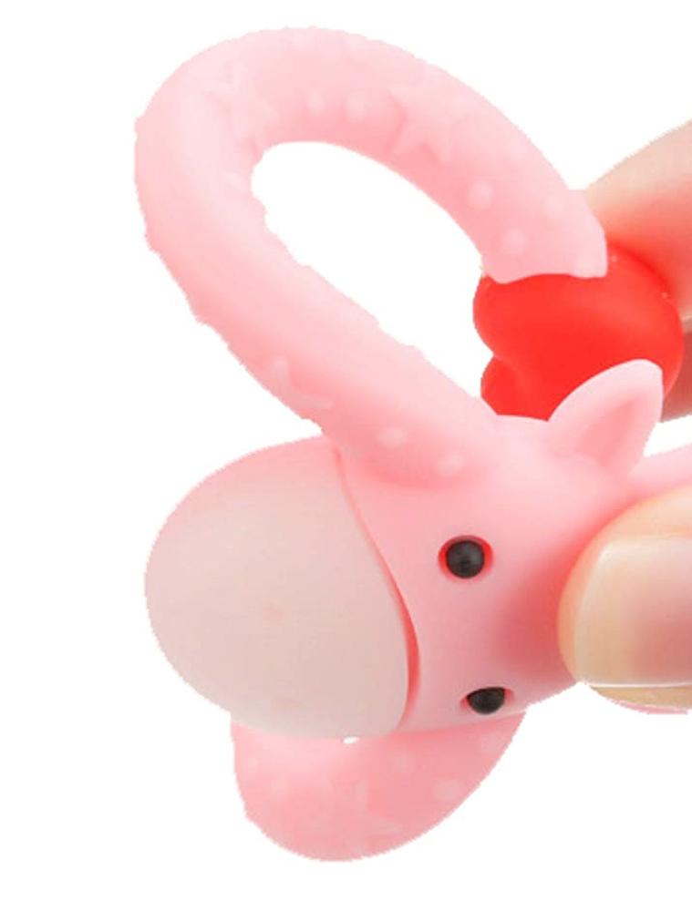 Pink Giraffe Teether - Silicone Giraffe Ring Baby Teether Toy - 0-24 Months - Stylemykid.com