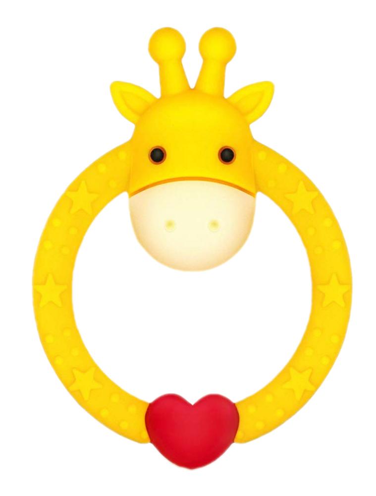 Yellow Giraffe Teether - Silicone Giraffe Ring Baby Teether Toy - 0 to 24 Months - Stylemykid.com
