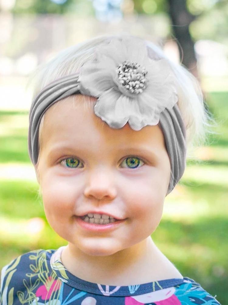 Baby Wisp - Large Flower Headband - Silver Grey - Stylemykid.com