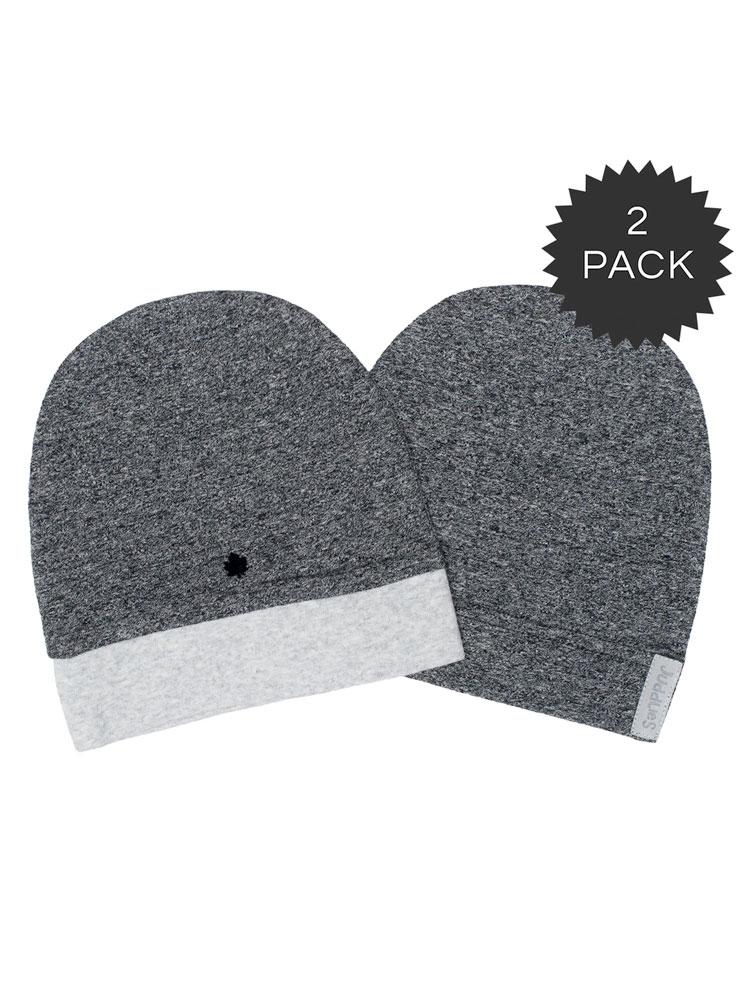 Juddlies - Organic Graphite Grey/Black Slouchy Baby Hats - Raglan Collection - Pack of 2 - Stylemykid.com
