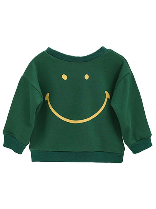 Smiley! - Boys/ Girls Green Sweatshirt Jumper 9 to 12 months - Stylemykid.com