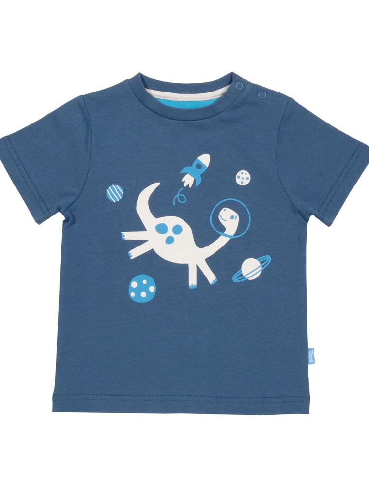 KITE Organic - Space Dino Navy Baby T-shirt - 0 to 12 months - Stylemykid.com