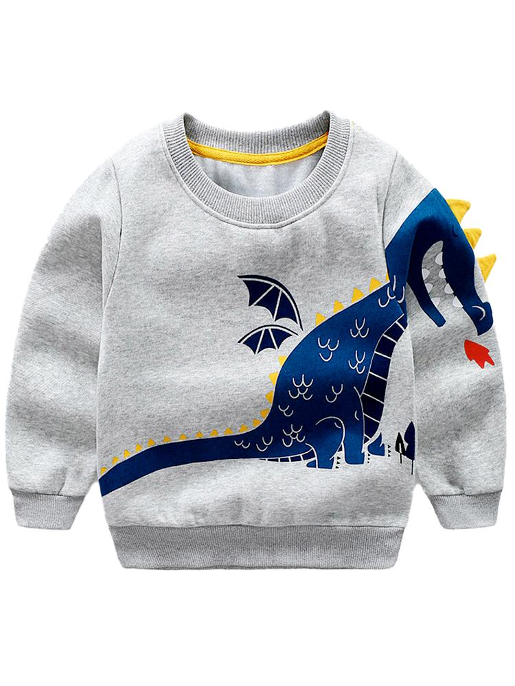 Spikes Out - Dragons Exist - Boys/ Girls Spikey Sweatshirt - Grey & Blue - Stylemykid.com