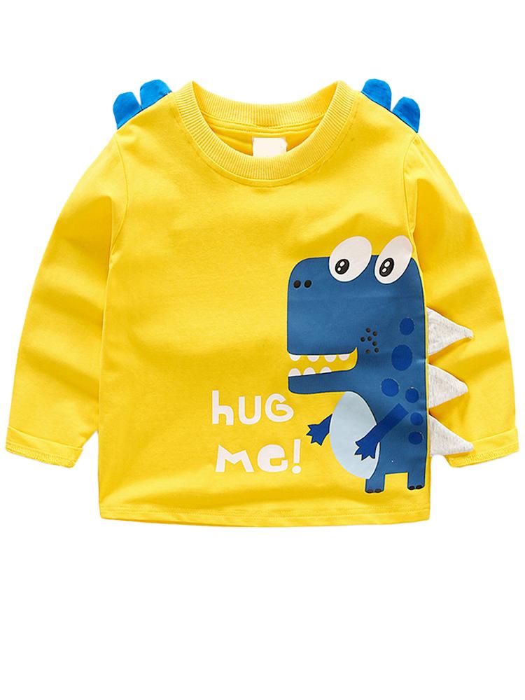 Spikes Out - Hug Me! Boys/ Girls Yellow & Blue Dinosaur Spikey Sweatshirt - Stylemykid.com