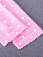 Pink Spotty Bunny Long Sleeved Girls Dress with Bunny Applique Details - Stylemykid.com