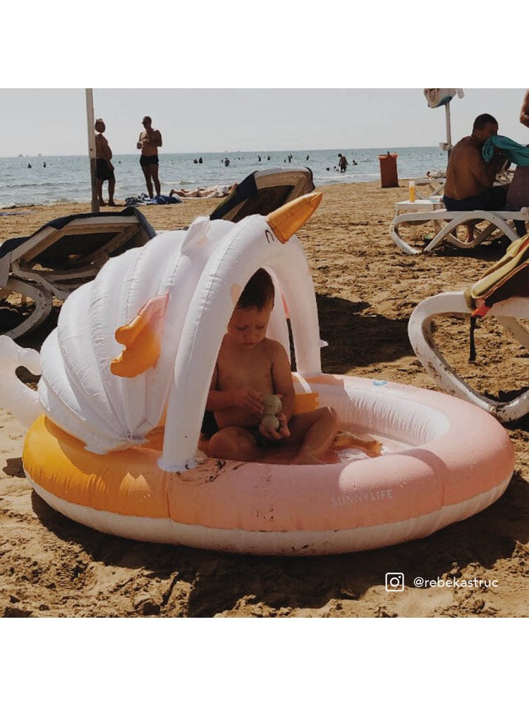 SunnyLife - Kiddy Pool Seahorse Unicorn - Childrens Paddling Pool with Sunshade - Stylemykid.com