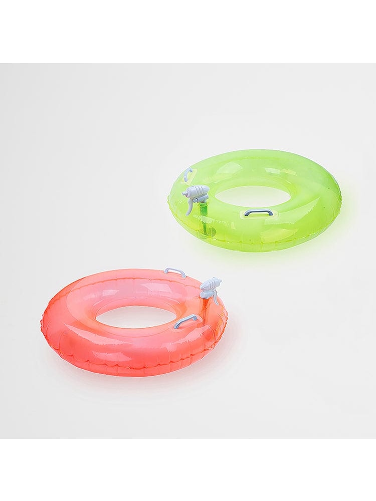 SunnyLife - Pool Ring Soakers Double Pack - 2 Swim Rings with Built in Water Pistols - Citrus and Neon Coral Colours - Stylemykid.com