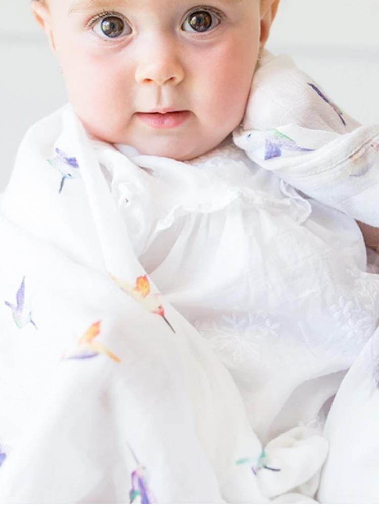 Swaddle Blanket For Baby By Lulujo Humming Bird