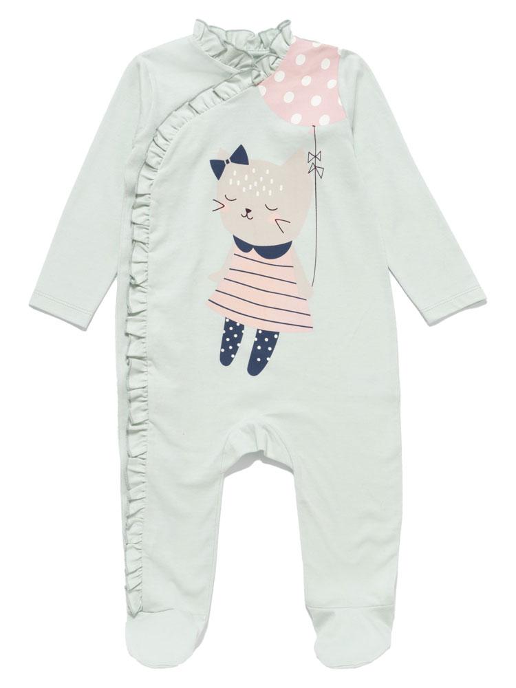 Artie - Sweet Dreams Cat Baby Footed Onesie Sleepsuit 9 to 12 months - Stylemykid.com