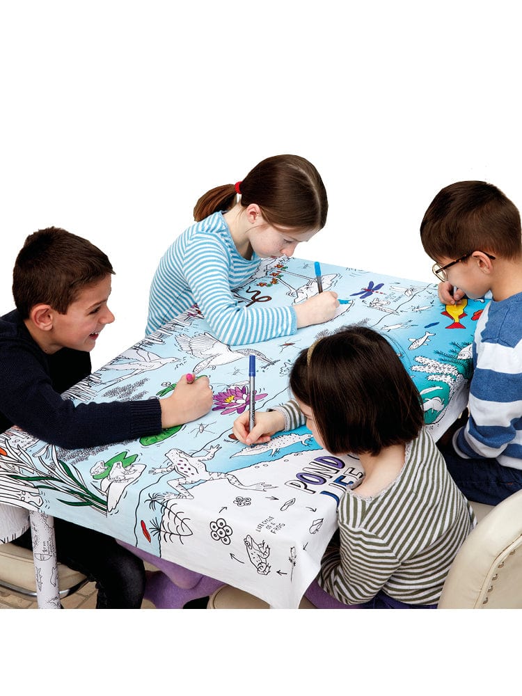 eatsleepdoodle - Colour In and Learn Table Cloth - Nature and Pond Life - Stylemykid.com