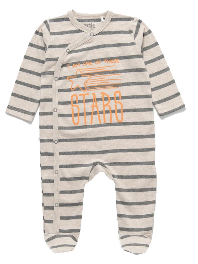 Artie - Take me to the Stars Striped Unisex Footed Baby Sleepsuit 6-12 months - Stylemykid.com