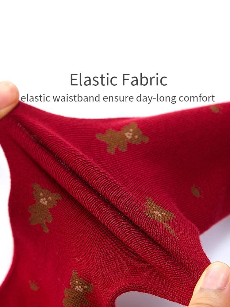 Girls Teddy Bear Tights - Red - Stylemykid.com