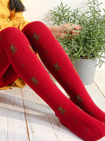 Girls Teddy Bear Tights - Red - Stylemykid.com
