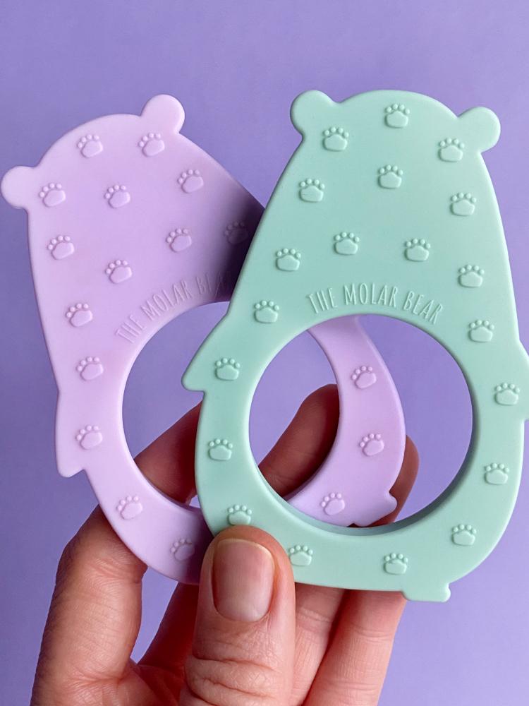 The Molar Bear Silicone Teether - Minty Green - Stylemykid.com