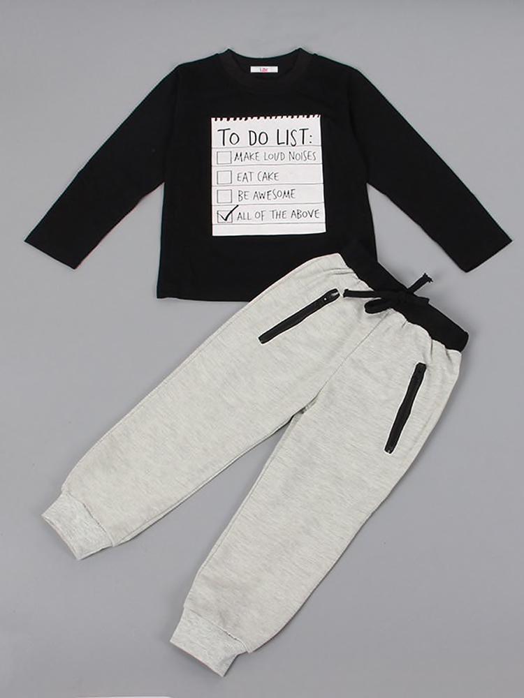 To Do List - Boys 2 Piece Tracksuit - Sweatshirt Top & Bottoms 5 to 6 Years - Stylemykid.com