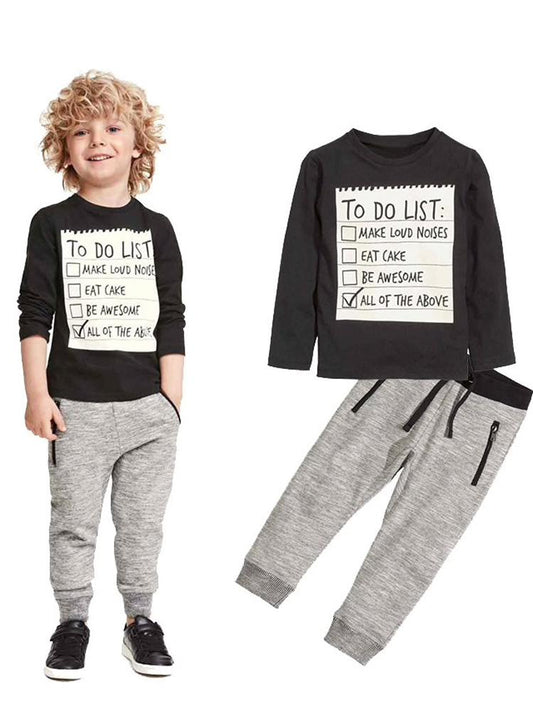 To Do List - Boys 2 Piece Tracksuit - Sweatshirt Top & Bottoms 5 to 6 Years - Stylemykid.com