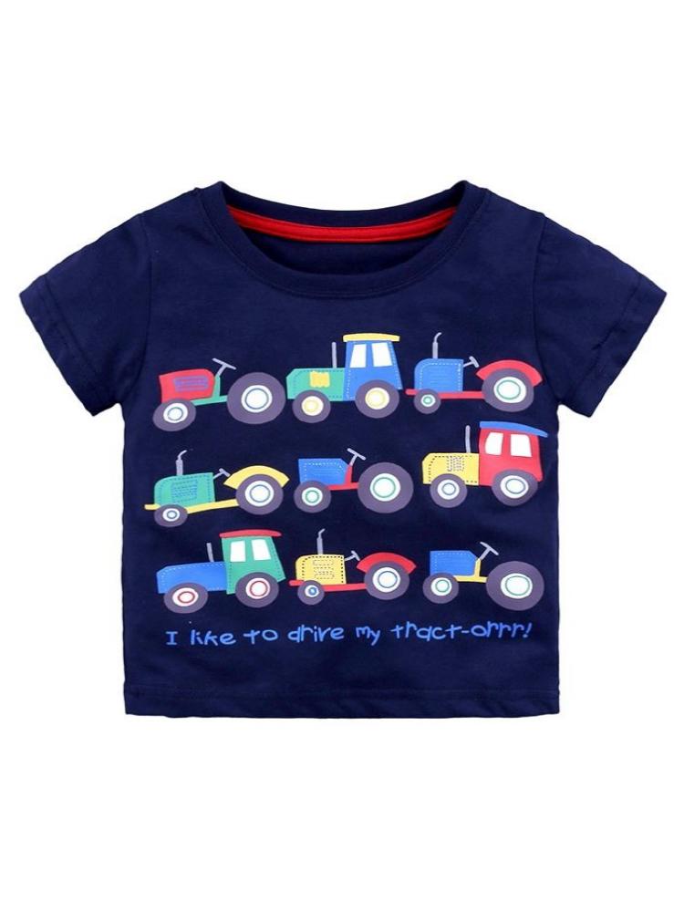 Tractor Tee - Short Sleeve T-Shirt - Navy - Stylemykid.com