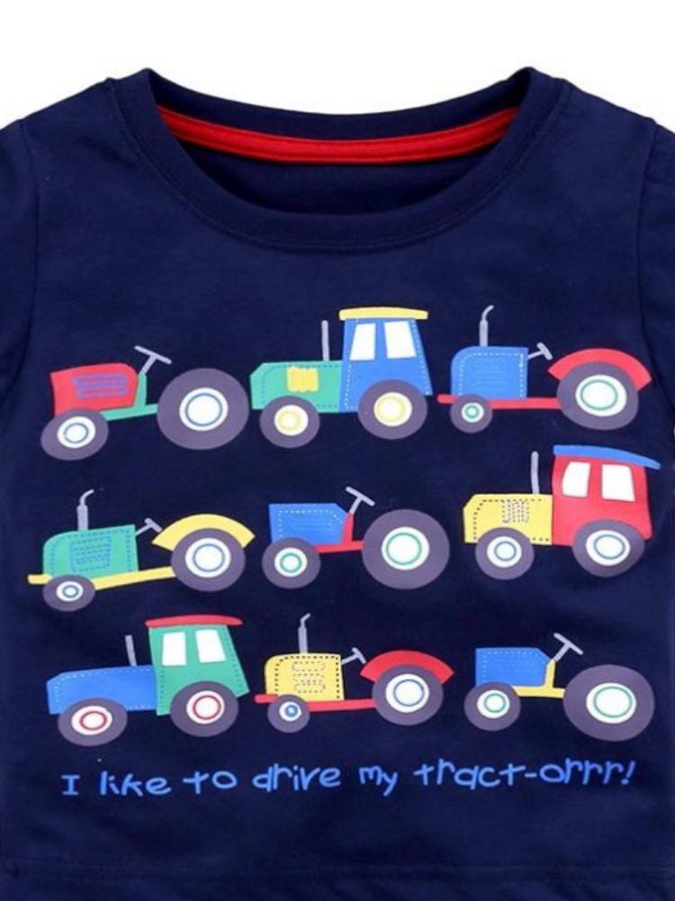 Tractor Tee - Short Sleeve T-Shirt - Navy - Stylemykid.com