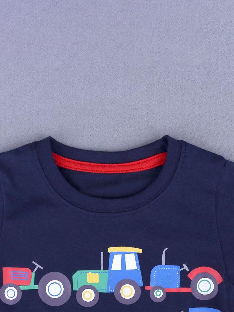 Tractor Tee - Short Sleeve T-Shirt - Navy - Stylemykid.com