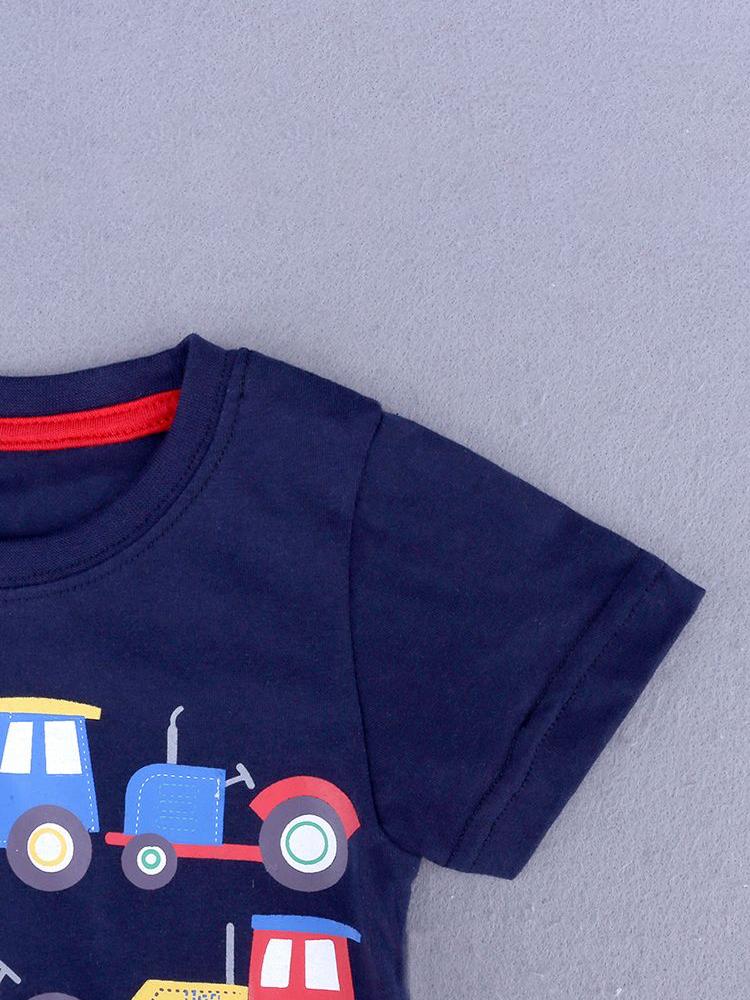 Tractor Tee - Short Sleeve T-Shirt - Navy - Stylemykid.com