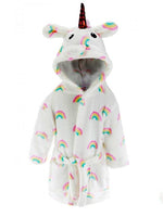 Rainbow Unicorn Soft Touch Hooded Dressing Gown - 6 Months to 2 Years - Stylemykid.com