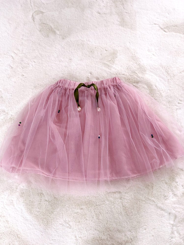 Summer Watermelon - Girls 2 Piece White & Pale Pink T-Shirt Top & Tulle Tutu Skirt Outfit - 1 to 5 Years - Stylemykid.com