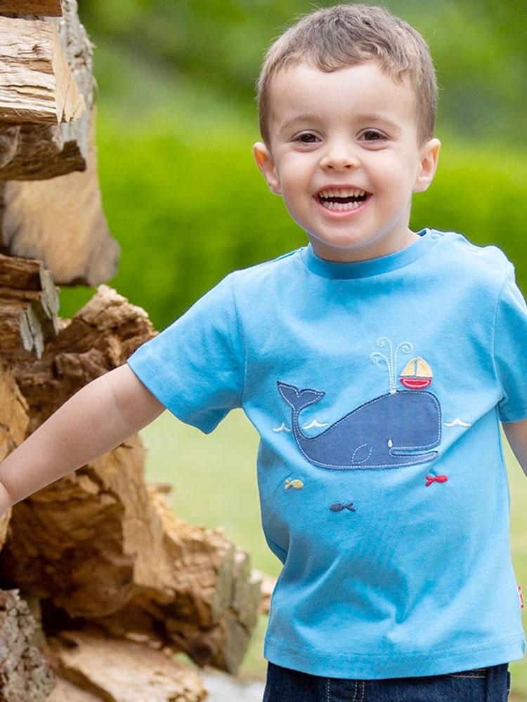 KITE Organic - Whale of a Time Blue T-Shirt 0-6 months - Stylemykid.com