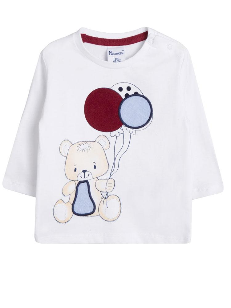 Bear Bear Balloon Long Sleeve White Top - 3 to 12 months - Stylemykid.com