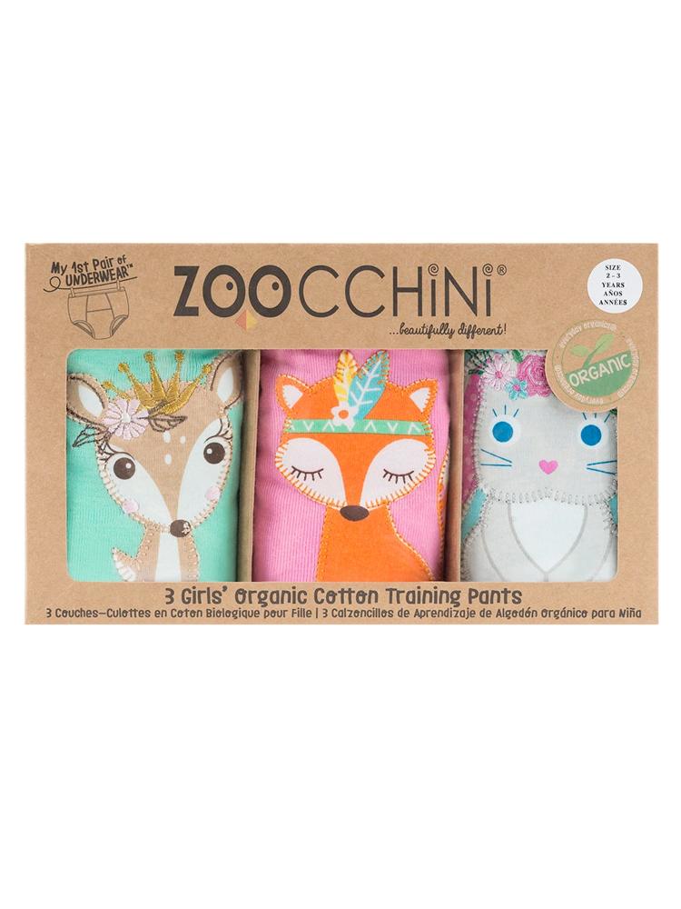 Zoocchini - 100% Organic Cotton Girls Potty Training Pants (3 pack) - Woodland Princess - Stylemykid.com