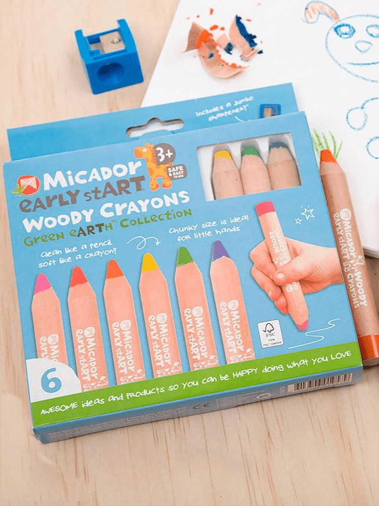 Micador early stART - Woody Wax Crayons - 6 pack - Stylemykid.com