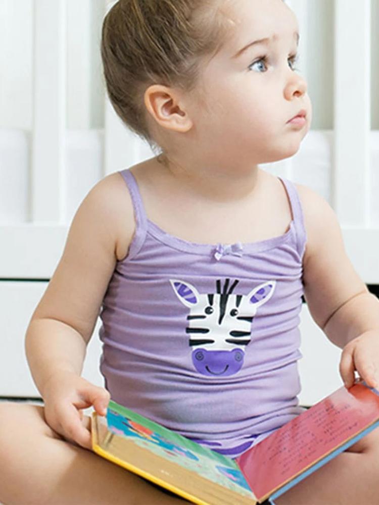 Zoocchini - Girls Organic Cami Organic Underwear Set - Ziggy the Zebra/Lavender 2 to 6 Y - Stylemykid.com