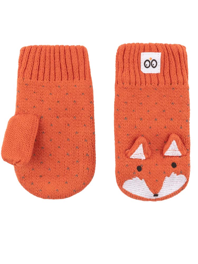 Zoocchini - Baby and Kids Knit Mittens - Findley the Fox - 6-24Months - Stylemykid.com
