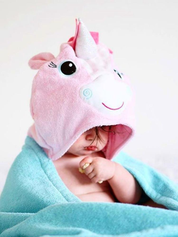 Zoocchini - Animal Cotton Kids Hooded Towel - Allie the Alicorn - 2 Years Upwards - Stylemykid.com