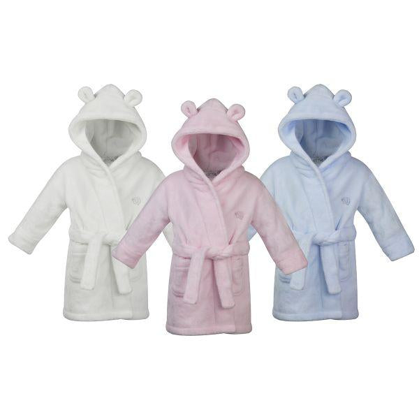 White Teddy Bear Ears Childrens Hooded Dressing Gown 12 to 24 Months - Stylemykid.com