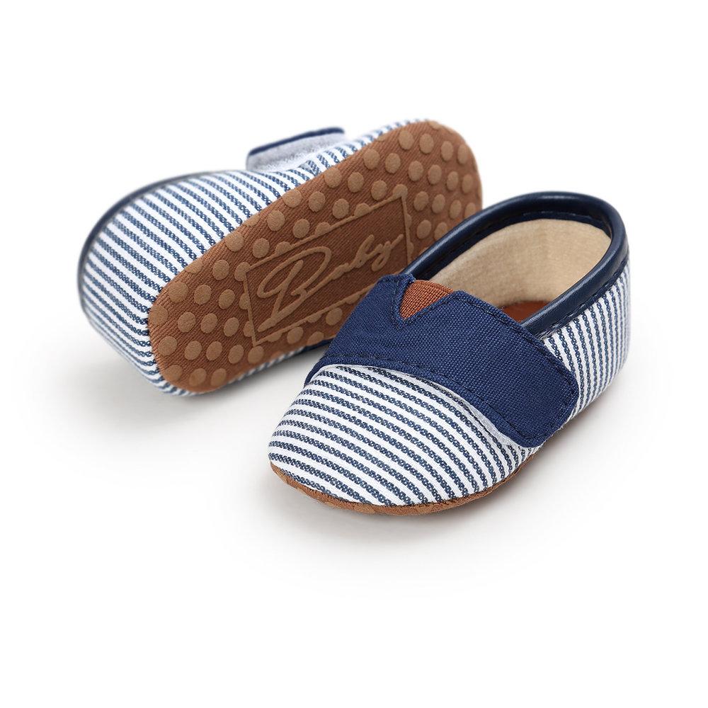 Navy Canvas Slip-Ons 0 to 6 Months - Stylemykid.com