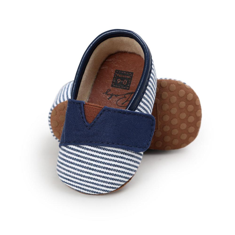 Navy Canvas Slip-Ons 0 to 6 Months - Stylemykid.com