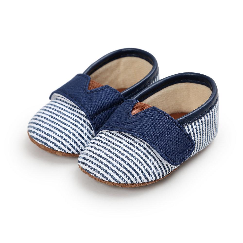 Navy Canvas Slip-Ons 0 to 6 Months - Stylemykid.com