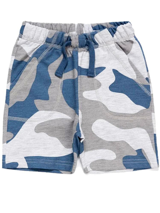 Artie - Blue & Grey Camo French Terry Baby and Boy Shorts - Stylemykid.com