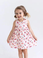 Artie - Sweet Cherry Bow Baby and Girl Pink Dress - Stylemykid.com