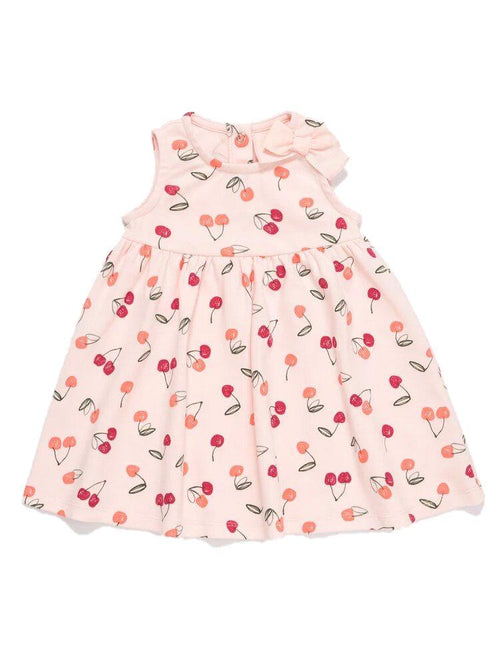 Artie - Sweet Cherry Bow Baby and Girl Pink Dress - Stylemykid.com